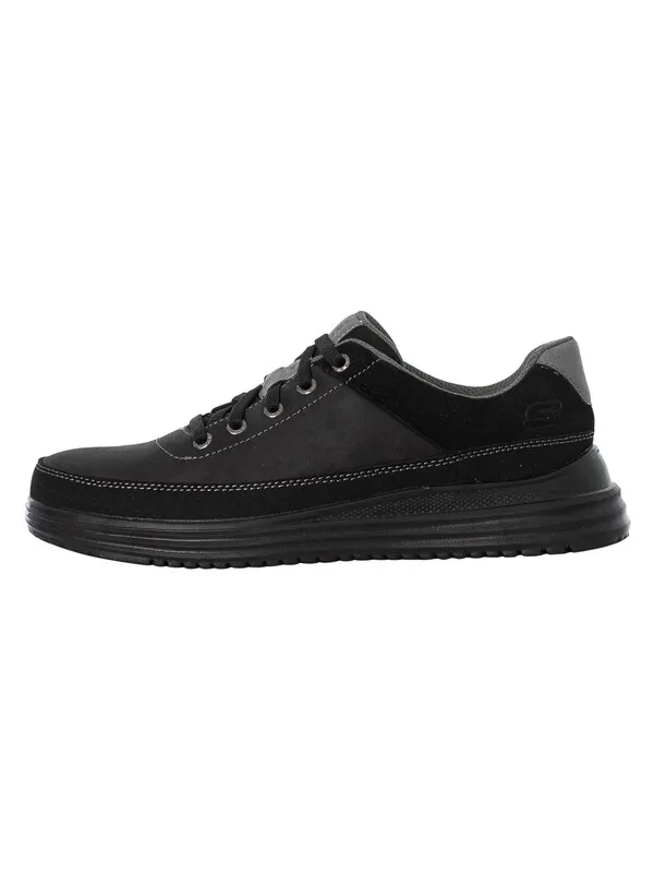 Skechers Proven Aldeno Leather Trainers - Black