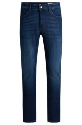 Slim-fit jeans in blue mechanical-stretch denim