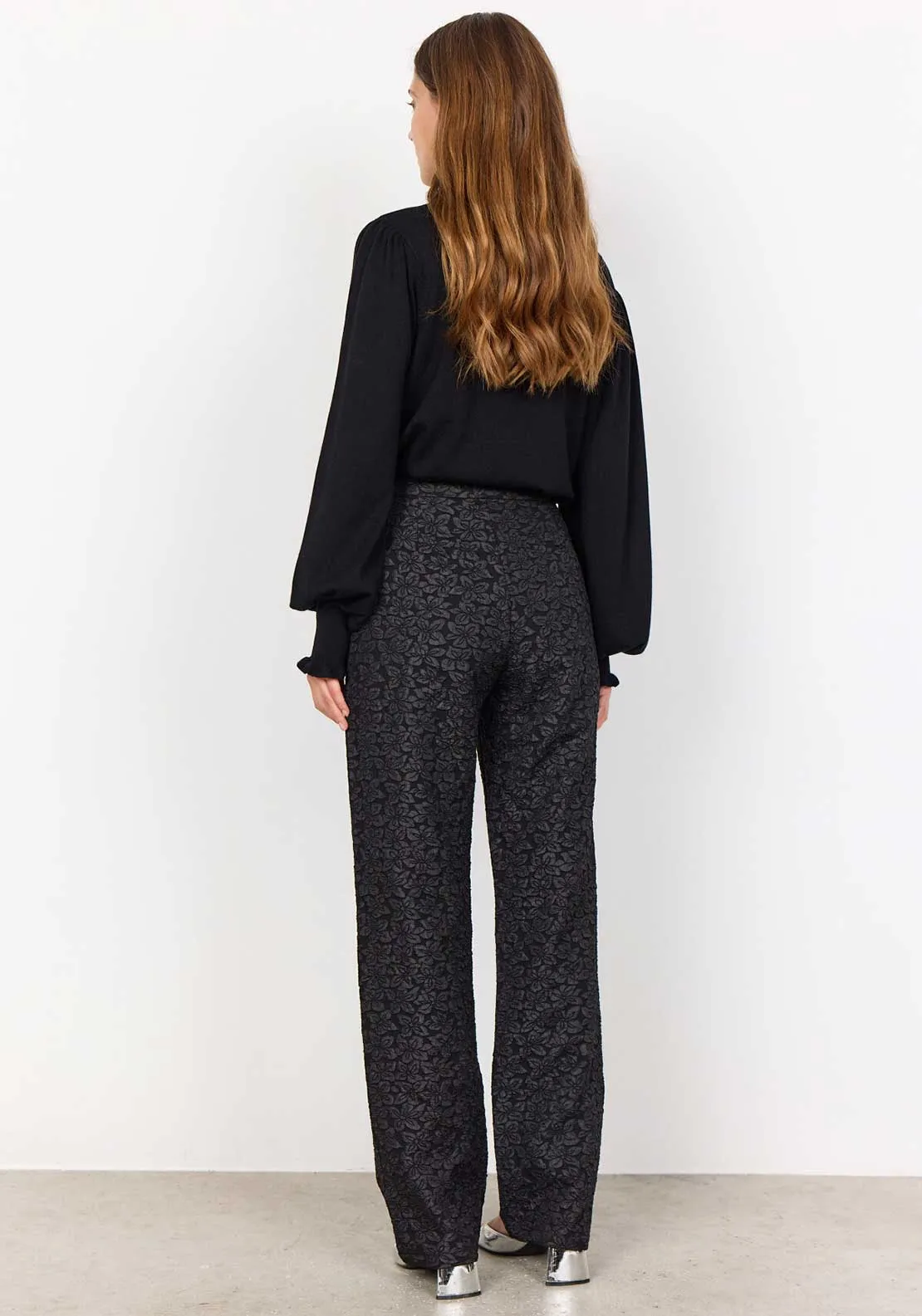 Soyaconcept Nilda Fabirc Flower Trousers, Black