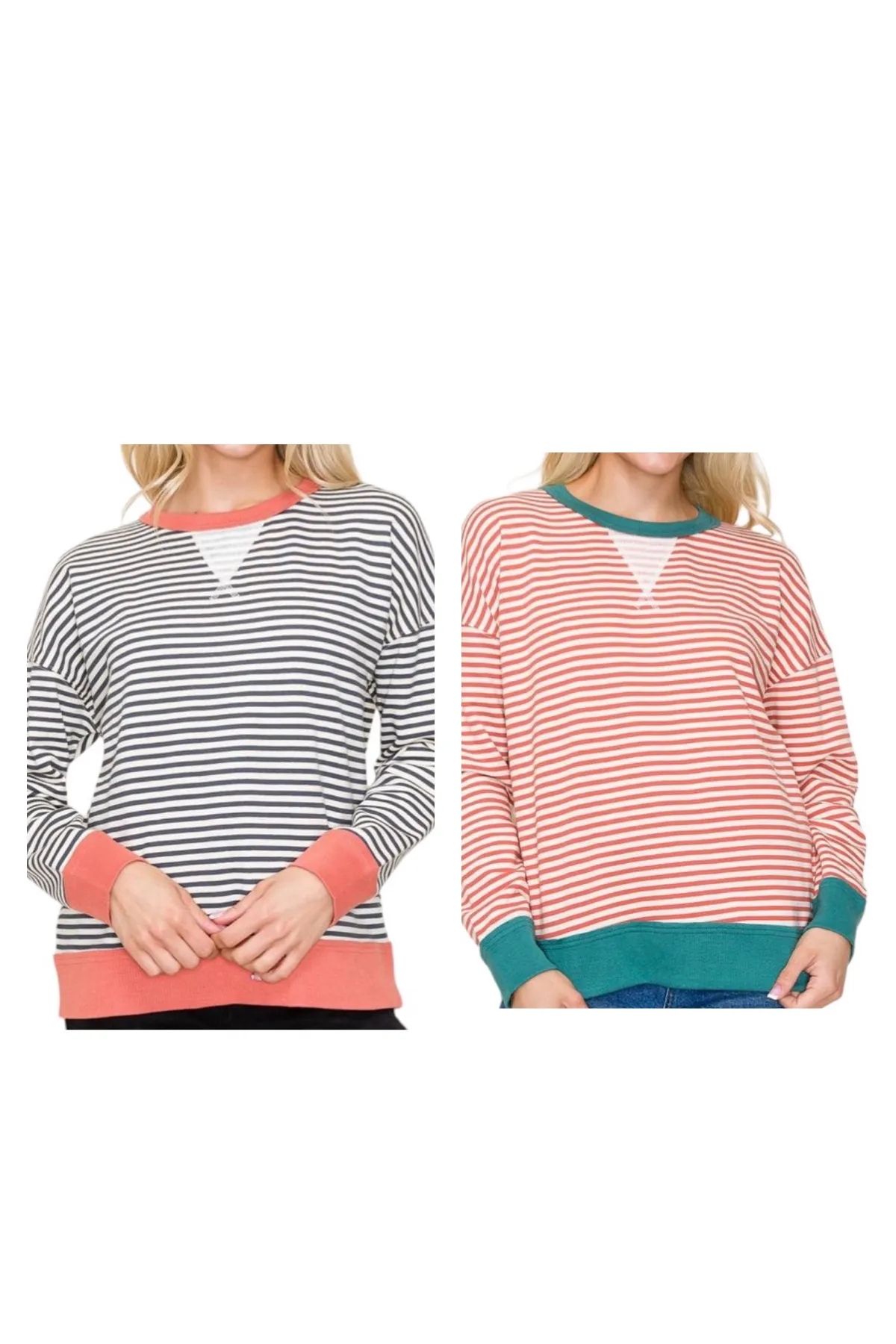 STACCATO TEXTURED STRIPE PULLOVER