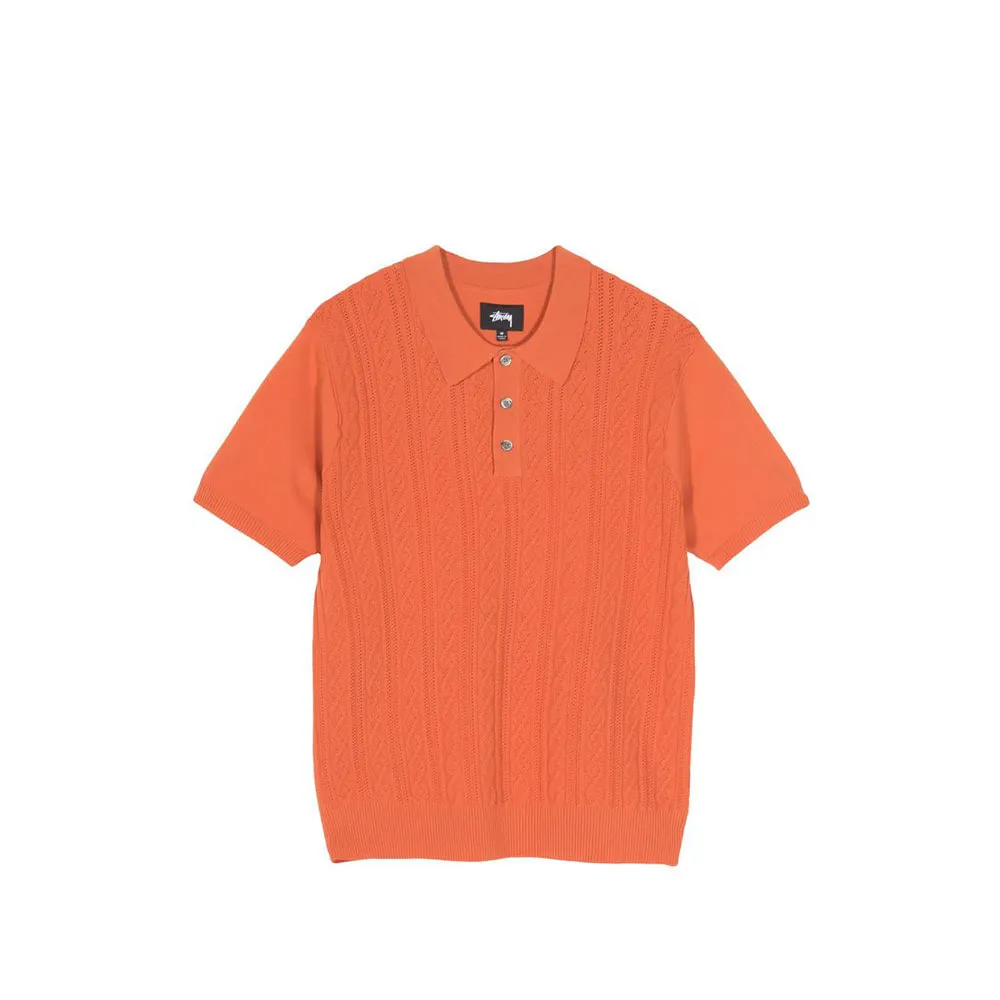 Stussy Cable SS Polo Rust 117077