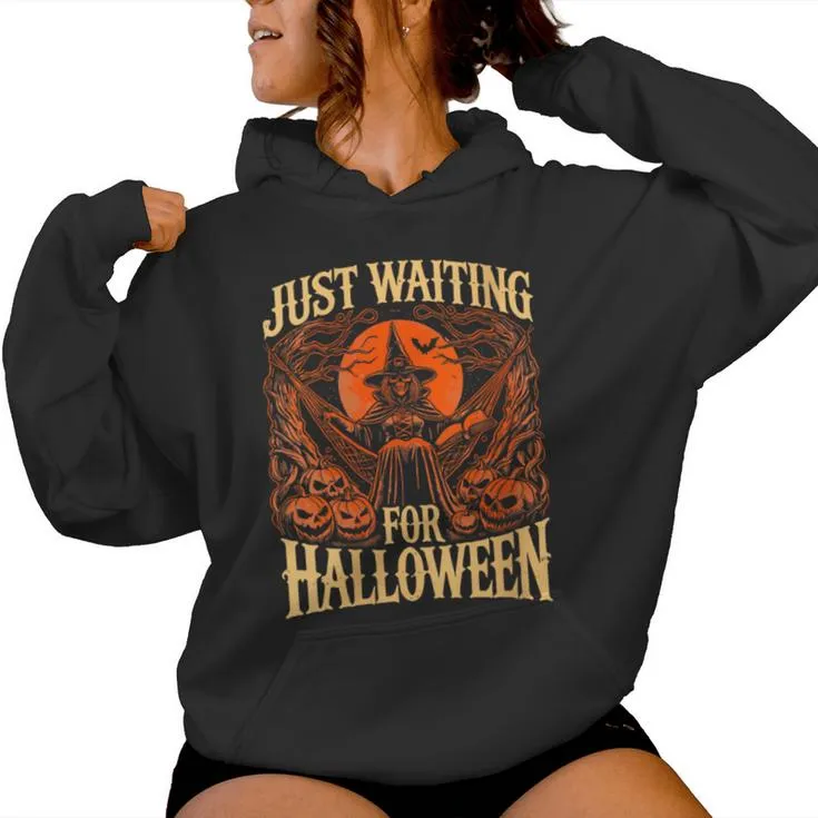 Summerween Halloween Summer Just Waiting For Halloween Women Hoodie