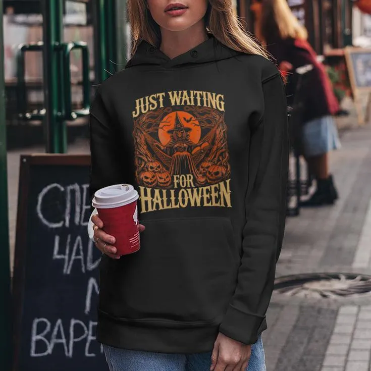 Summerween Halloween Summer Just Waiting For Halloween Women Hoodie