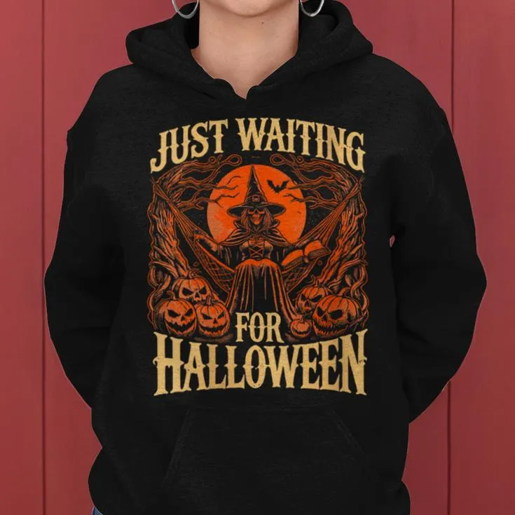 Summerween Halloween Summer Just Waiting For Halloween Women Hoodie