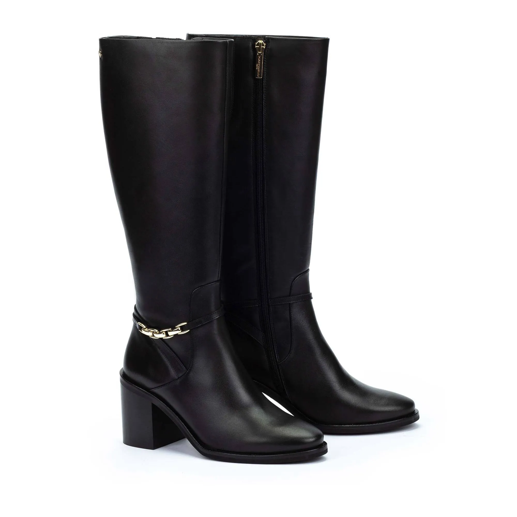 TAORMINA Knee high boot with metallic chain