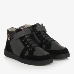 Teen Boys Black High-Top Trainers