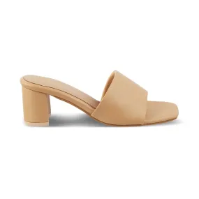 The Bariz Beige Women's Casual Block Heel Sandals Tresmode