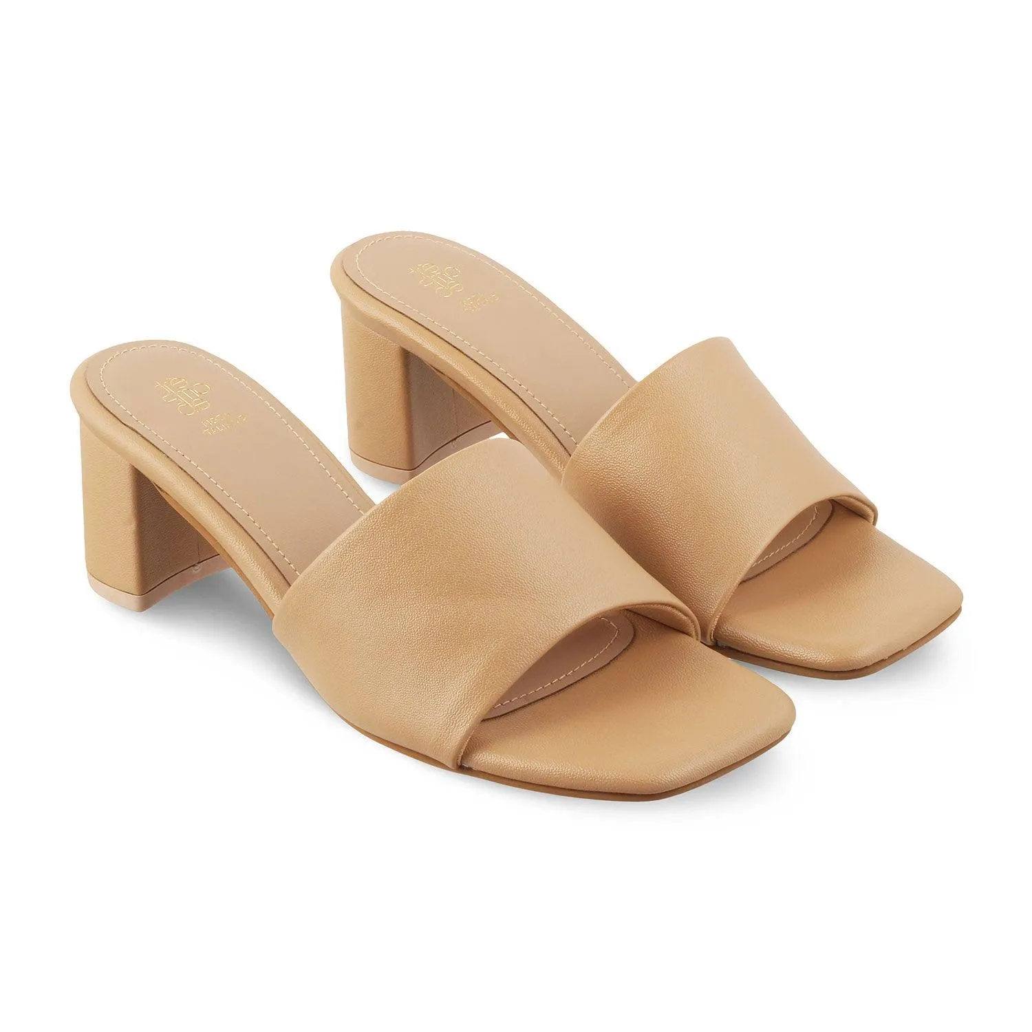 The Bariz Beige Women's Casual Block Heel Sandals Tresmode