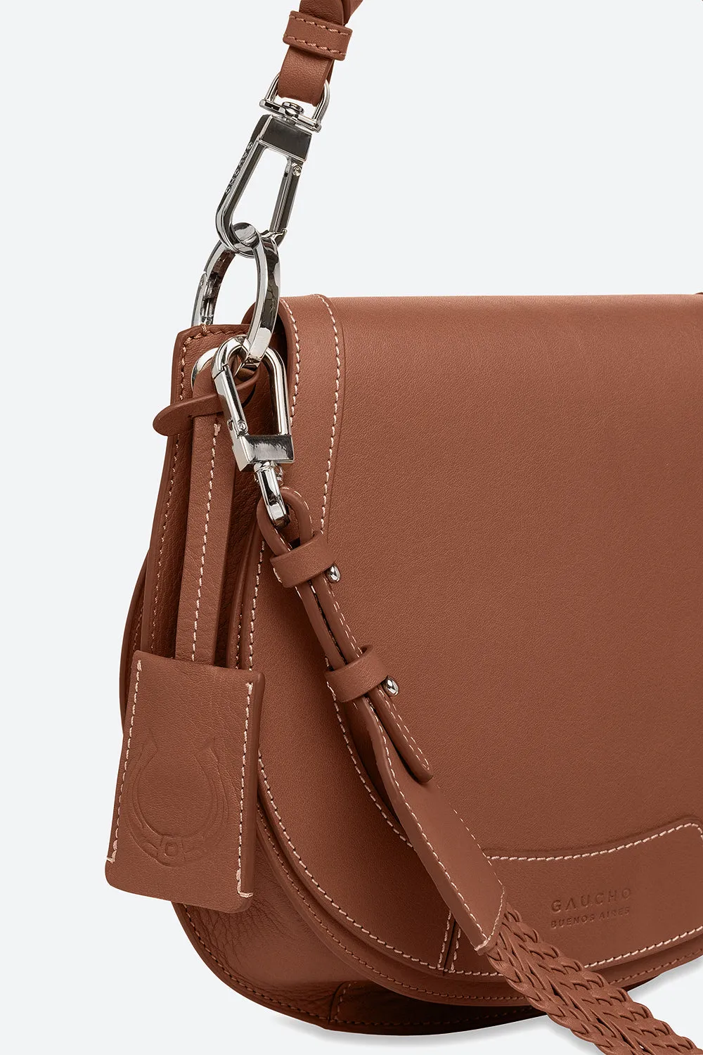 The Lucky Bag, Leather Saddle Bag in Cognac