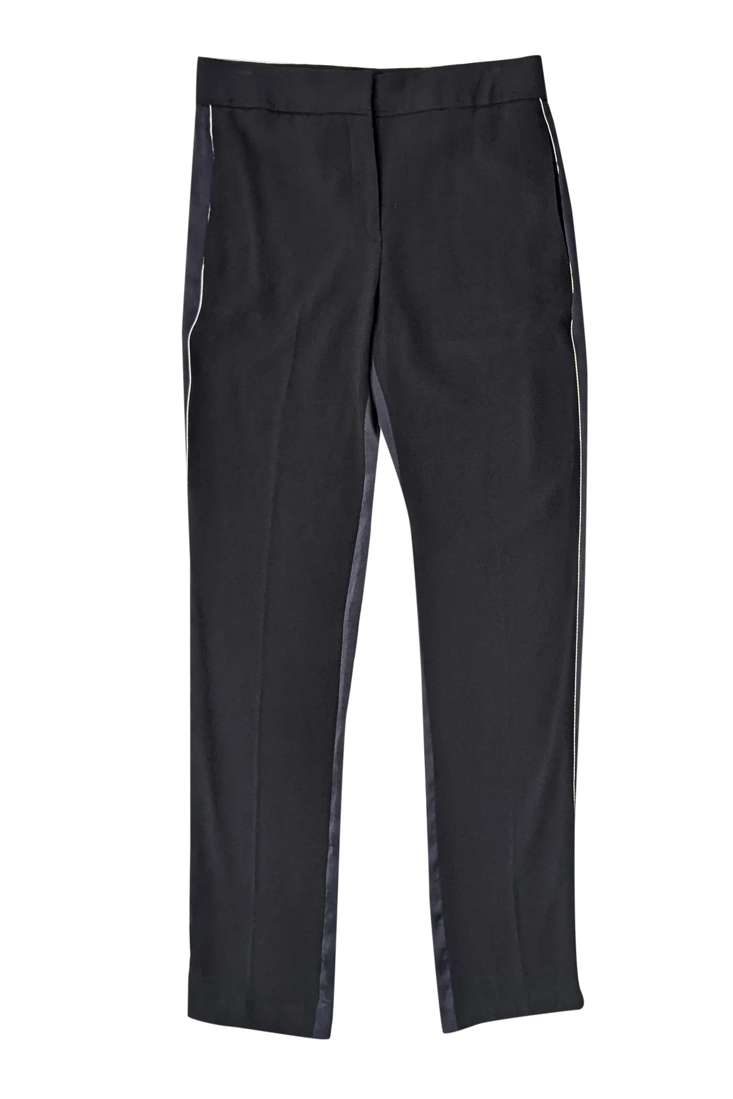 Theory - Black Crepe & Satin Tailored Trousers Sz 2