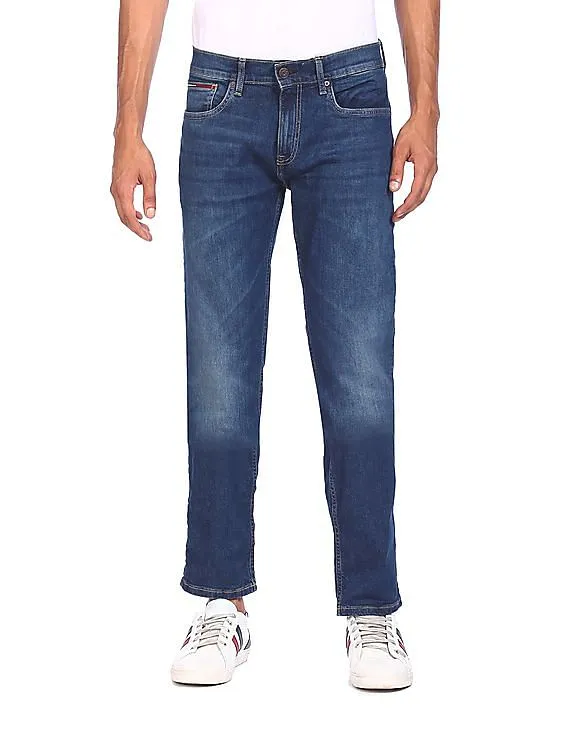 Tommy Hilfiger Men Blue Mid Rise Stone Wash Jeans