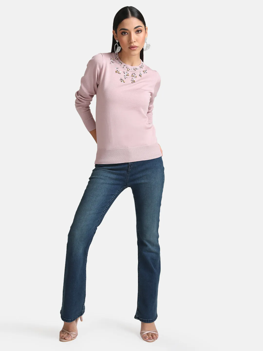 Tonal Embellished Pullover