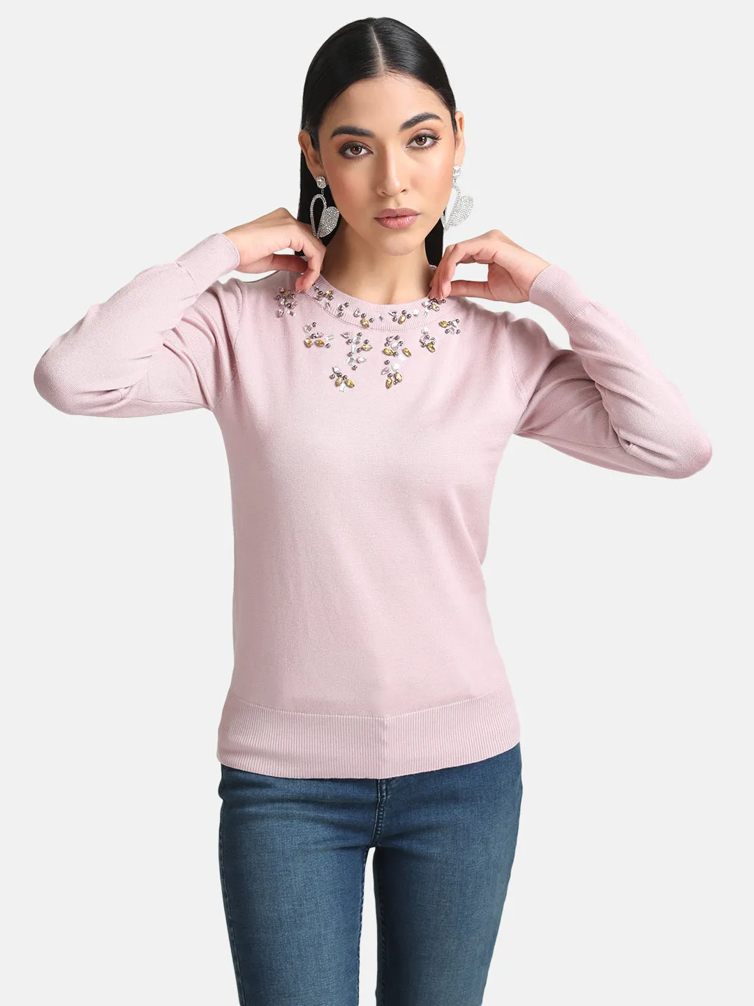 Tonal Embellished Pullover