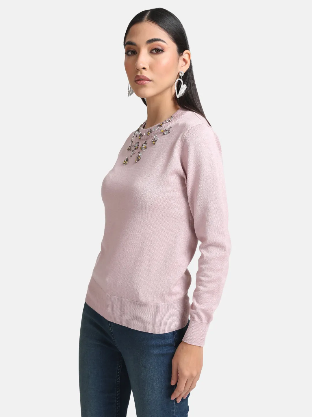 Tonal Embellished Pullover