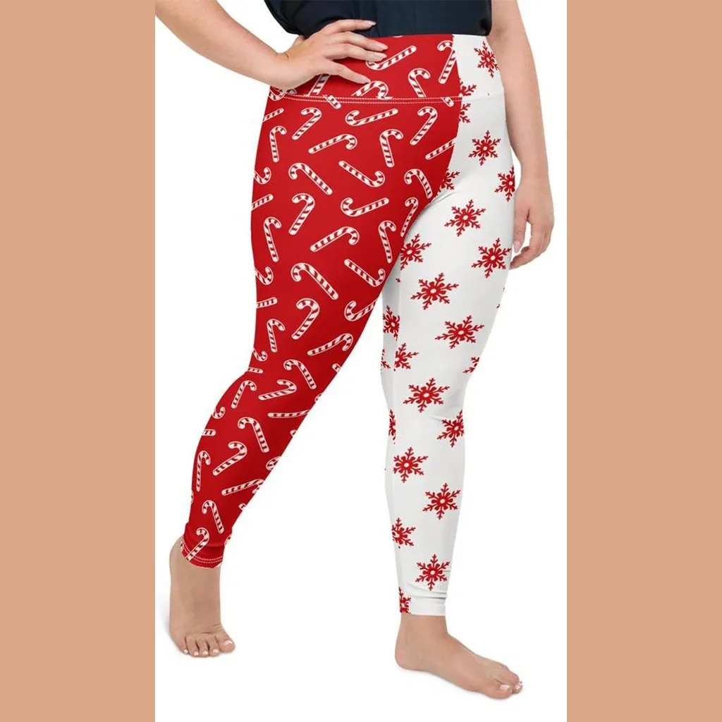 Two Patterned Christmas Plus Size Leggings