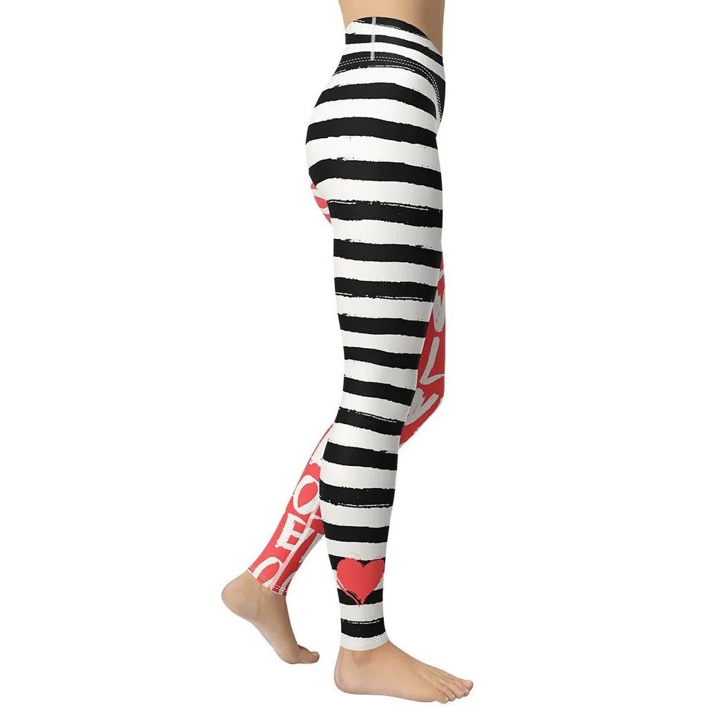 Two-Patterned Valentine's Day Yoga Leggings