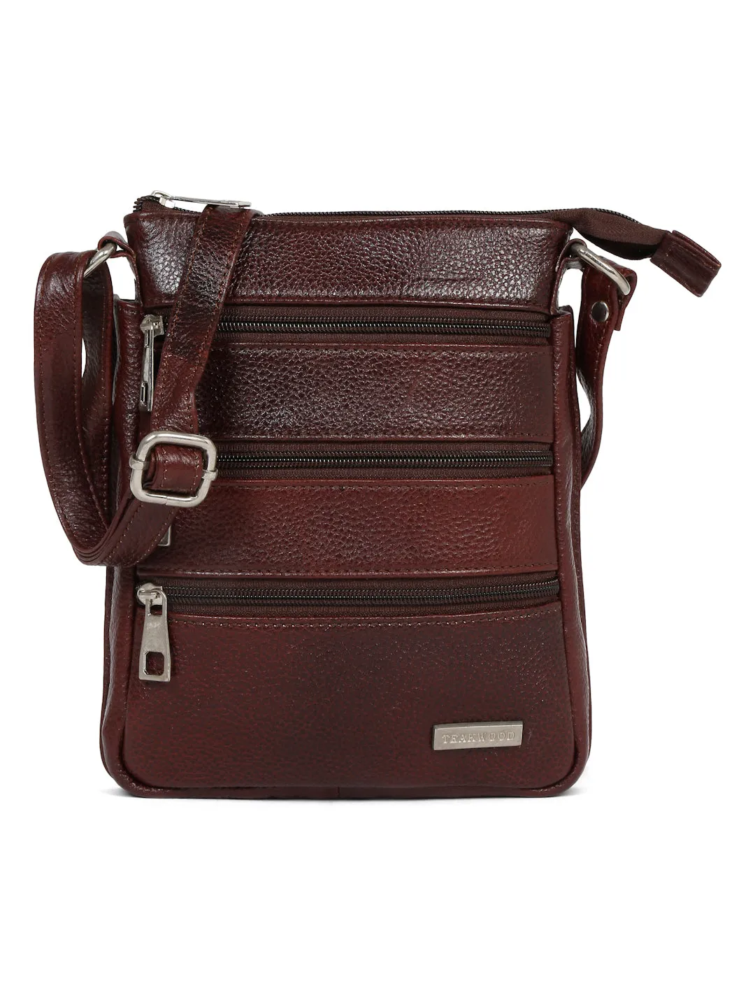 Unisex Brown Leather Sling Bag