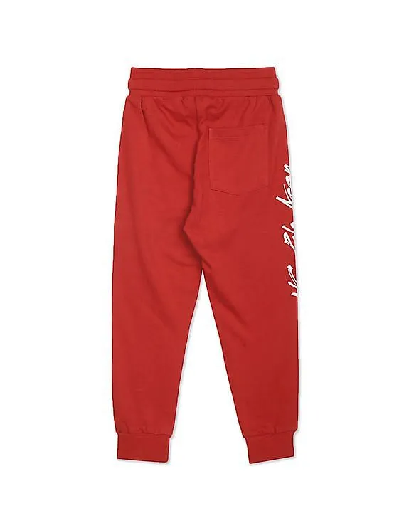 U.S. Polo Assn. Kids Boys Red Mid Rise Solid Joggers