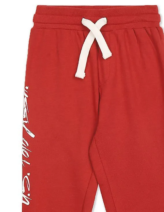 U.S. Polo Assn. Kids Boys Red Mid Rise Solid Joggers