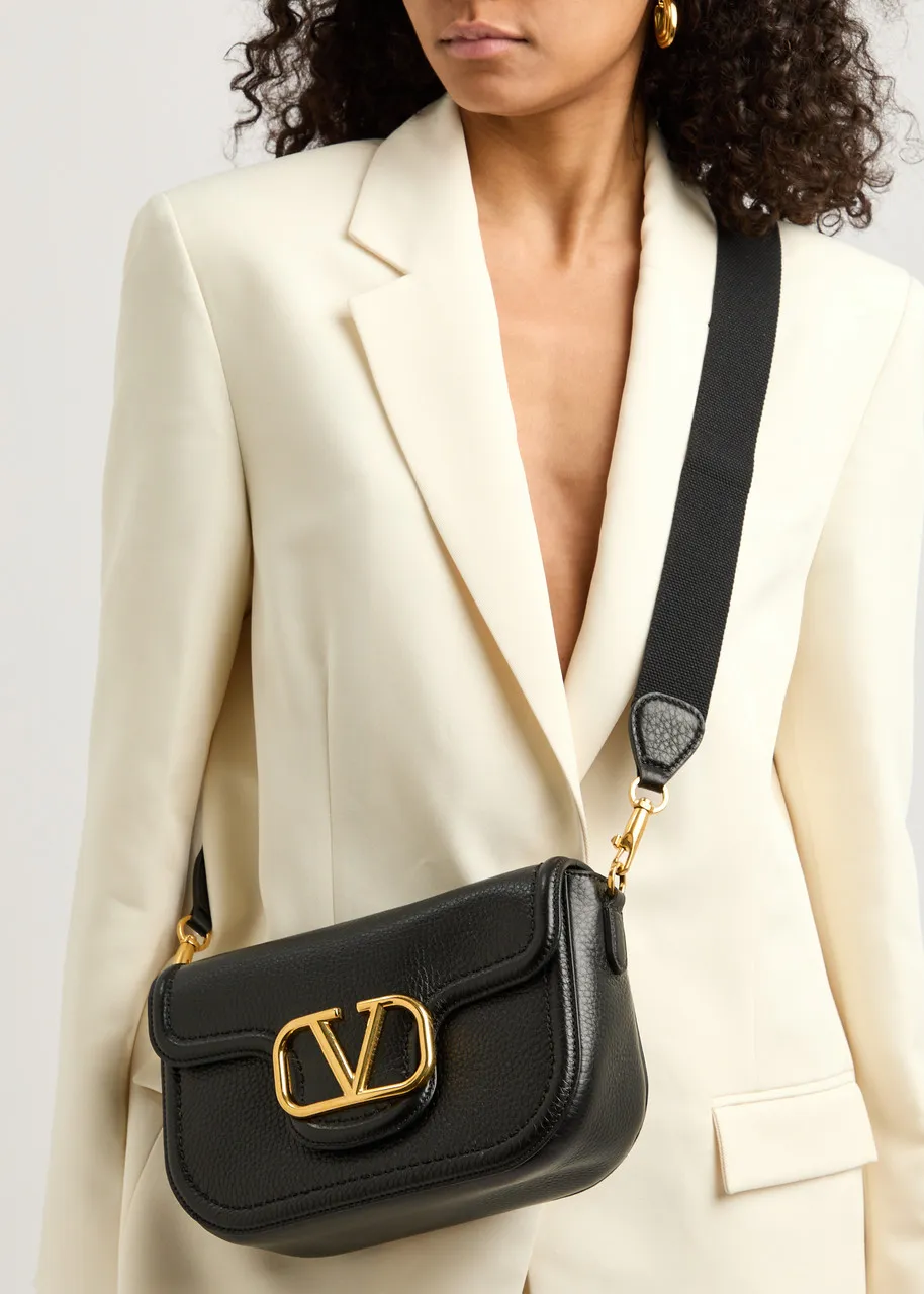 VALENTINO GARAVANI Alltime VLogo grained leather shoulder bag -                         -                     -                