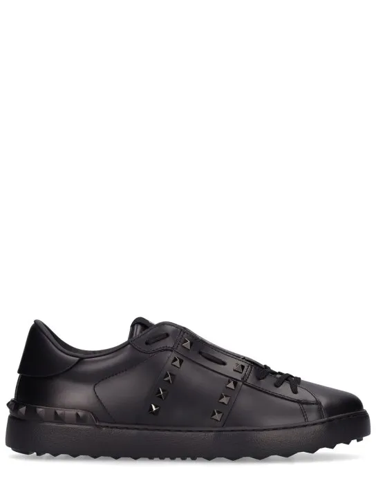 Valentino Garavani   Open Rutenio studs leather sneakers 