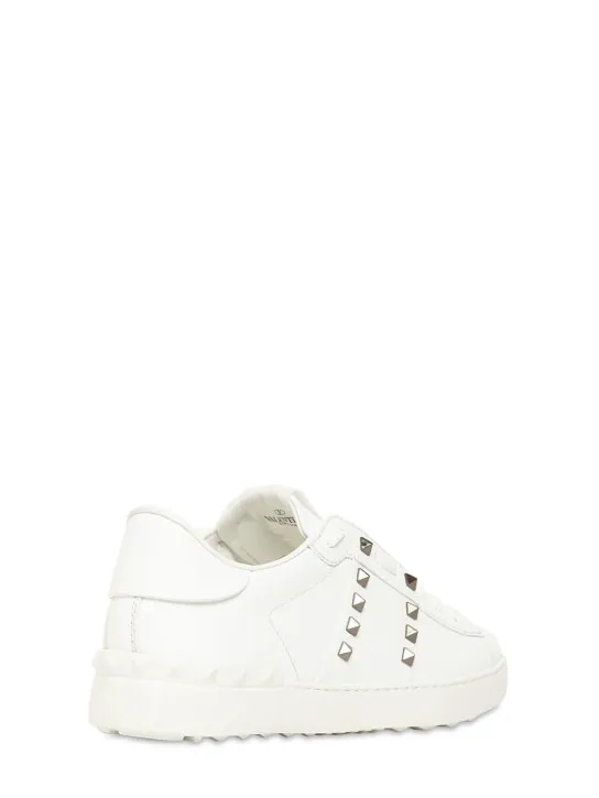 Valentino Garavani   Open Rutenio studs leather sneakers 