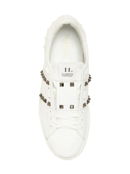 Valentino Garavani   Open Rutenio studs leather sneakers 