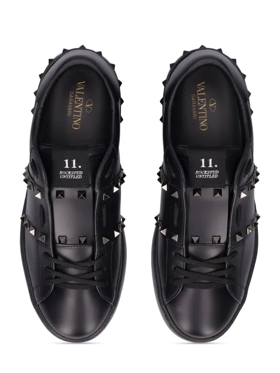 Valentino Garavani   Open Rutenio studs leather sneakers 