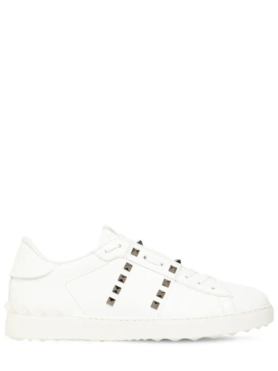 Valentino Garavani   Open Rutenio studs leather sneakers 