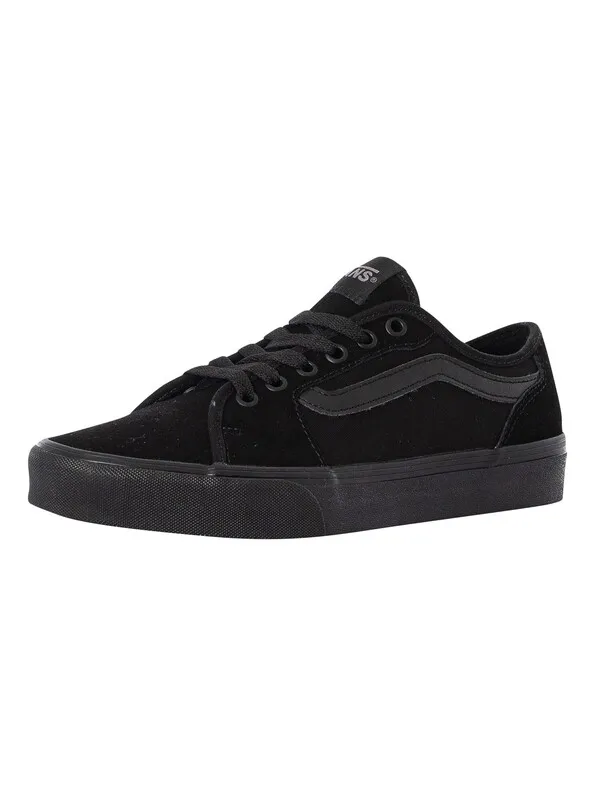 Vans Filmore Decon Suede Canvas Trainers - Black/Black