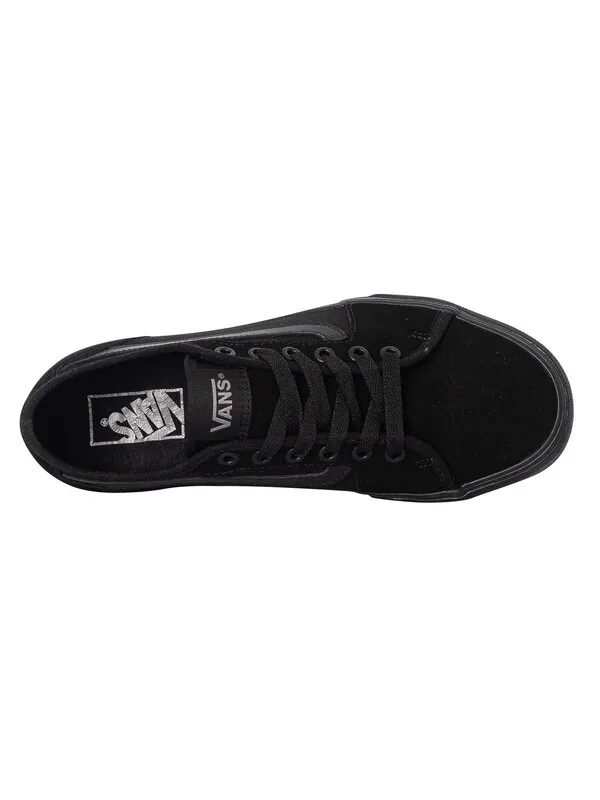 Vans Filmore Decon Suede Canvas Trainers - Black/Black