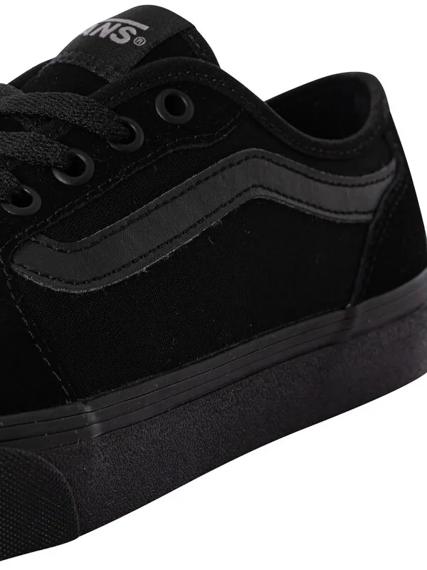 Vans Filmore Decon Suede Canvas Trainers - Black/Black