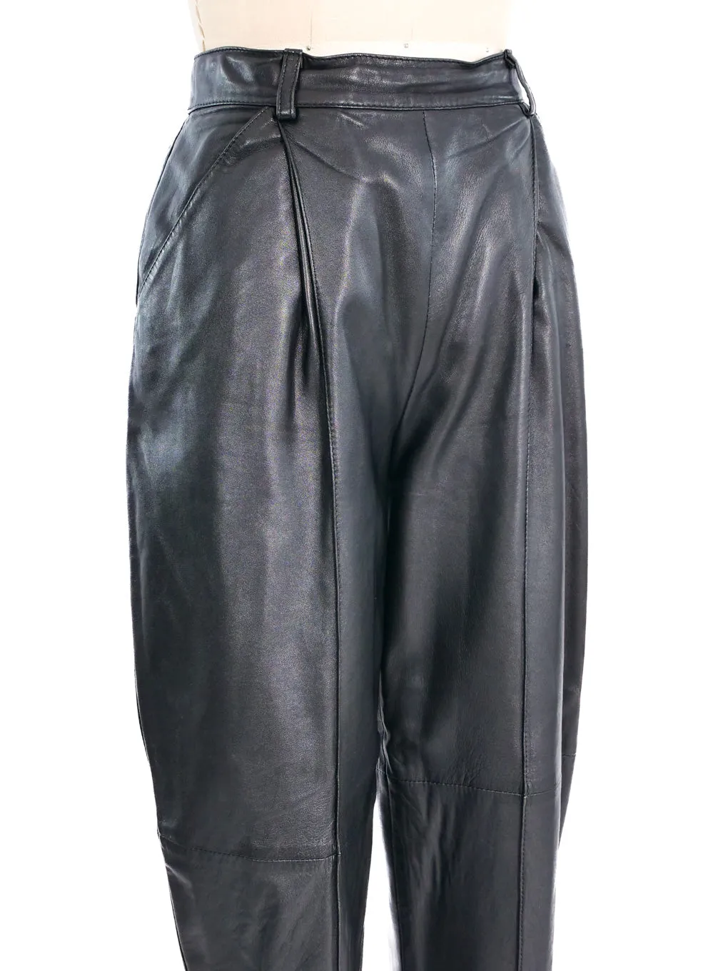 Versus By Gianni Versace Leather Trousers