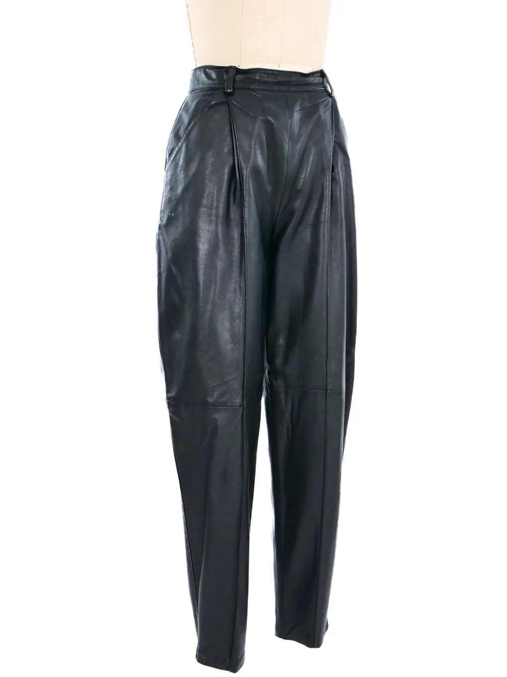 Versus By Gianni Versace Leather Trousers