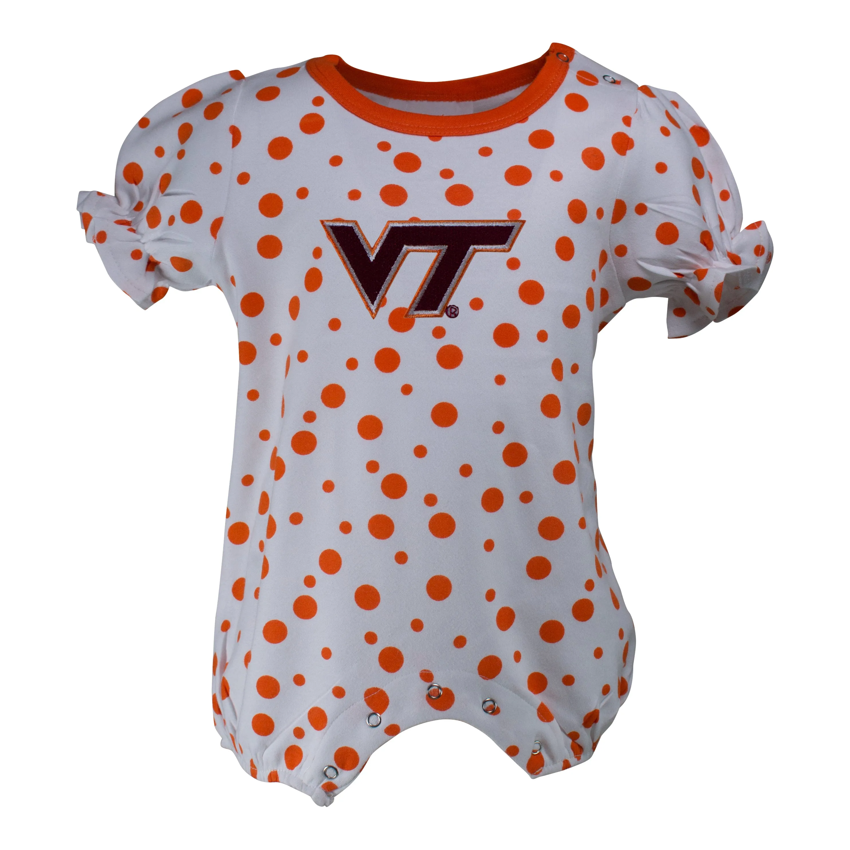 Virginia Tech Polka Dot Girl's Romper