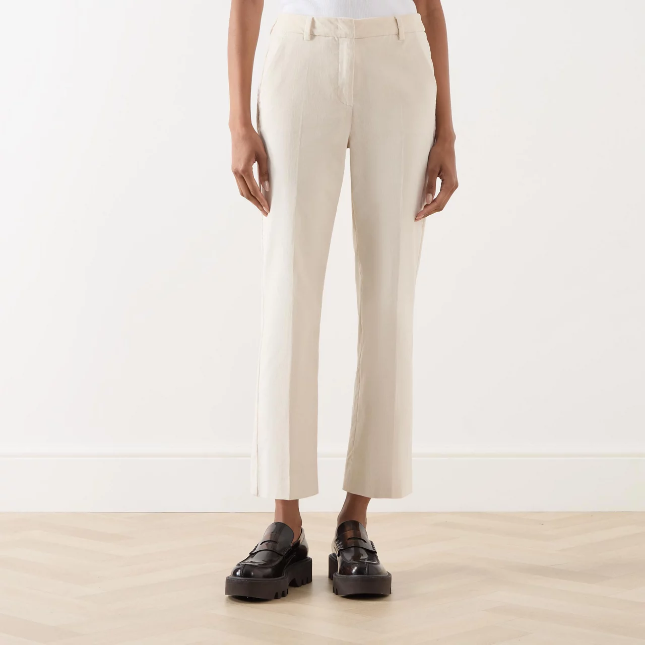 WEEKEND MAX MARA Marruca Mid-Rise Straight Leg Trousers - White