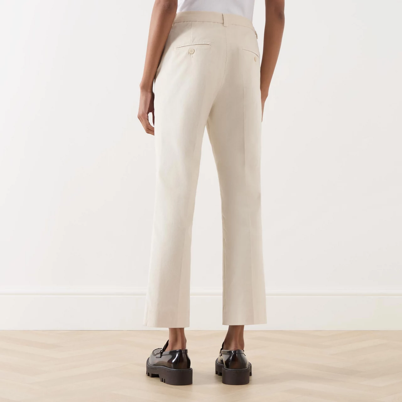 WEEKEND MAX MARA Marruca Mid-Rise Straight Leg Trousers - White