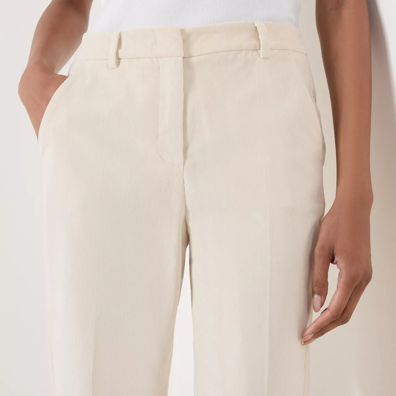 WEEKEND MAX MARA Marruca Mid-Rise Straight Leg Trousers - White