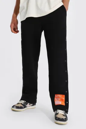 Wide Leg Original Man Popper Joggers | boohooMAN UK