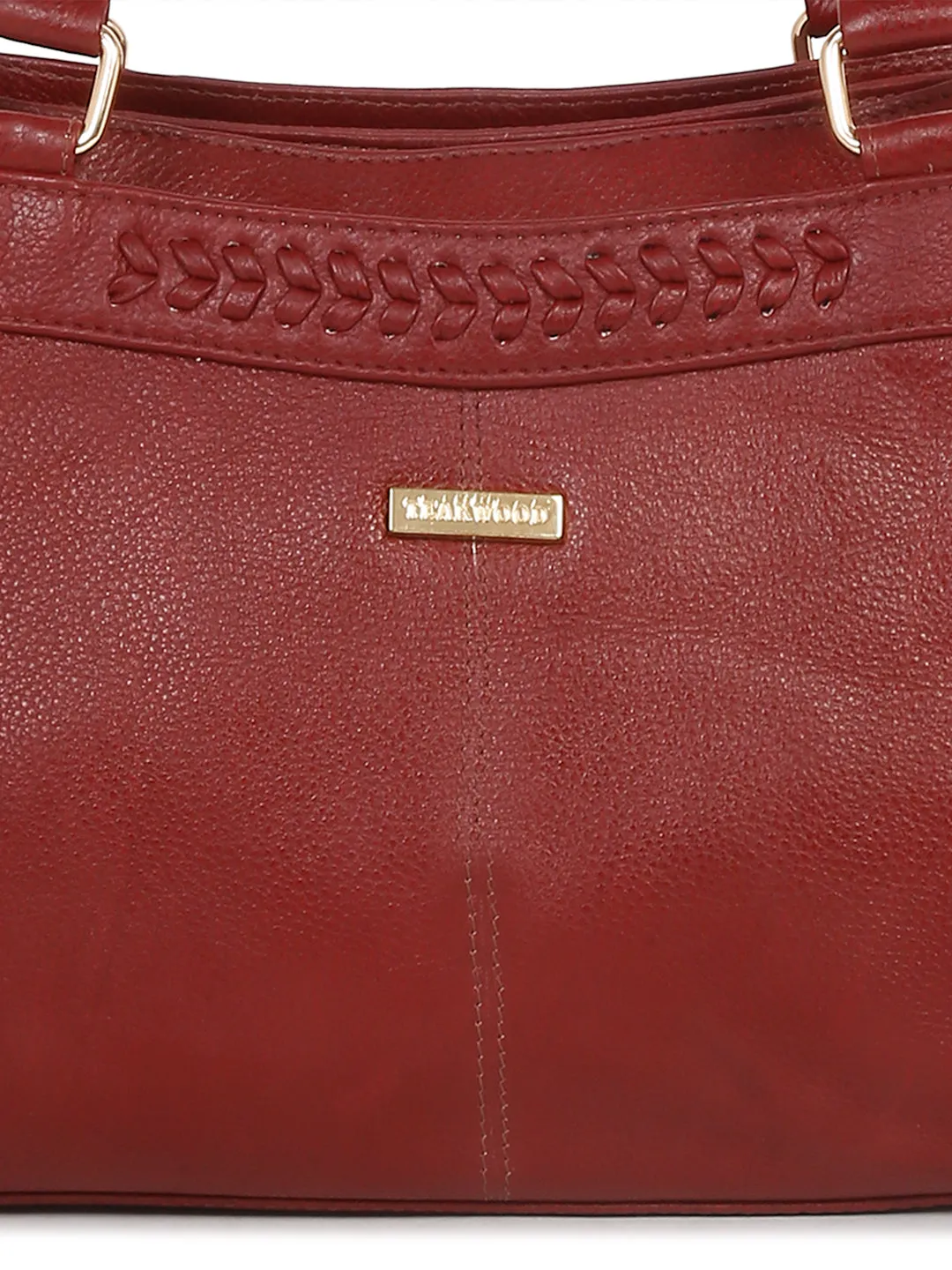 Women Red Leather Handheld bag