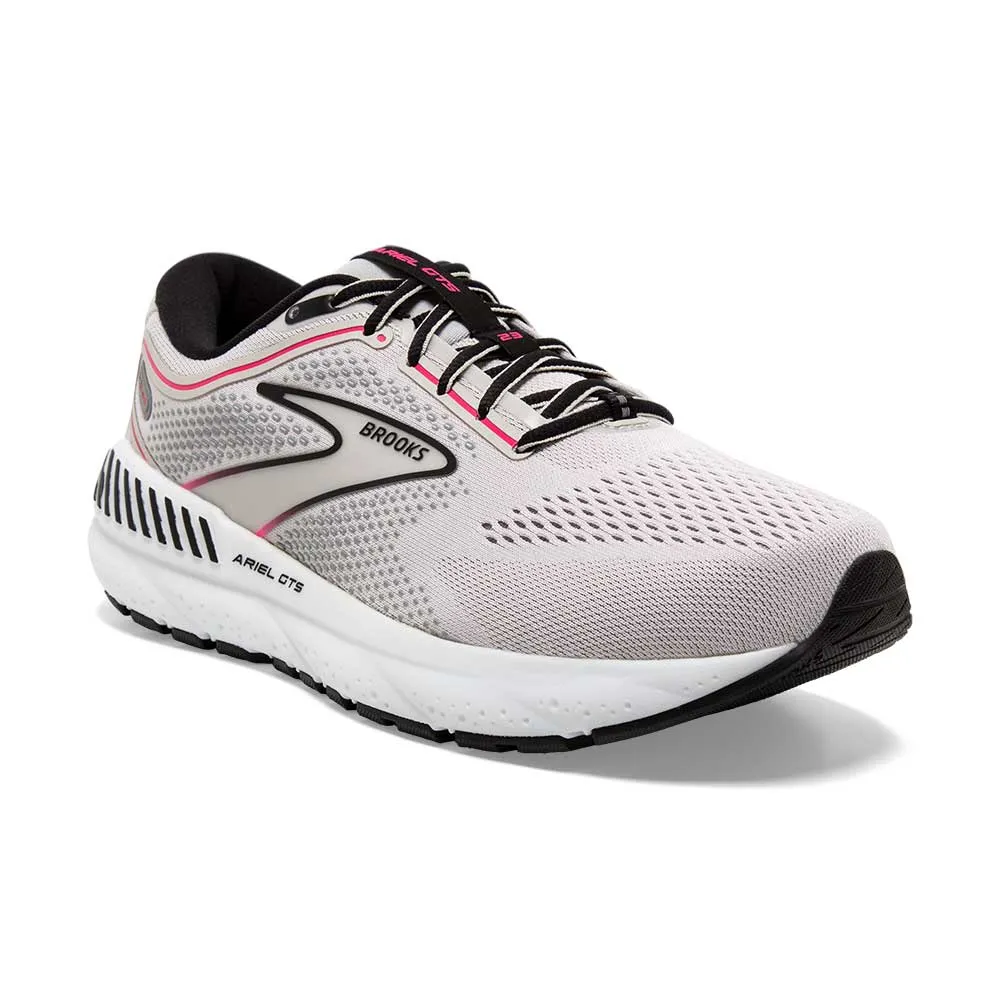 Women's Ariel GTS 23 Running Shoe - Grey/Black/Pink - Wide (D)