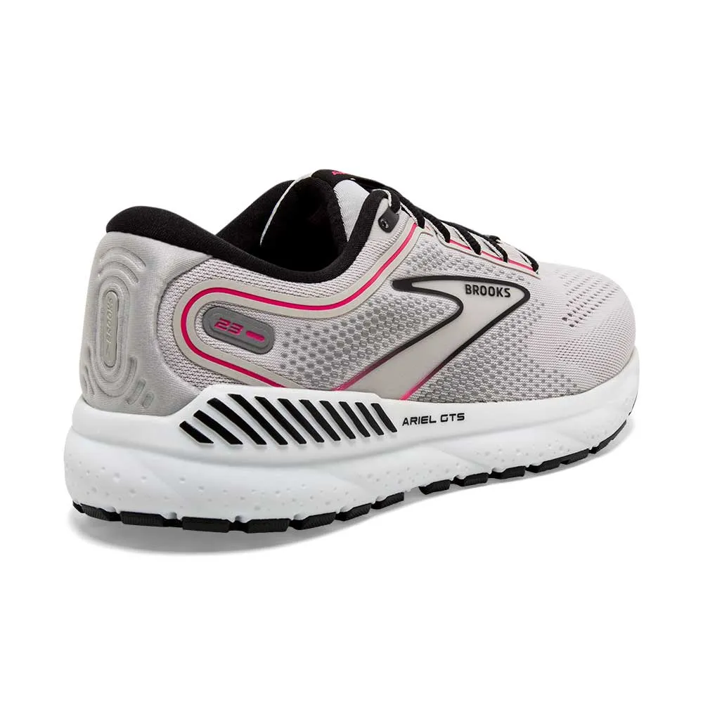 Women's Ariel GTS 23 Running Shoe - Grey/Black/Pink - Wide (D)