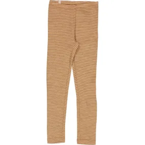 Wool Leggings - clay melange wool stripe