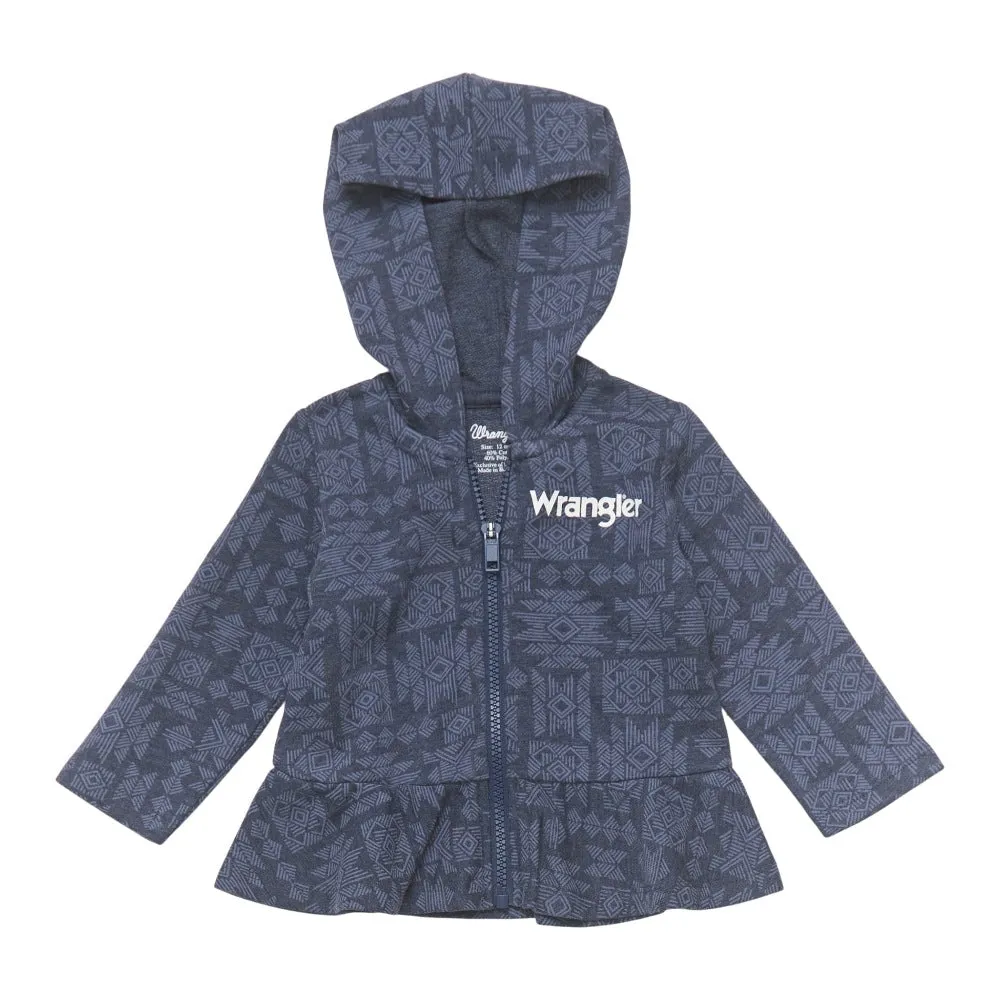 Wrangler Baby Girl Navy Hoodie | Blue Aztec | Buy Now