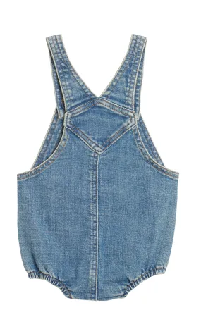 Wrangler Infant Girl's Denim Overall Style Romper