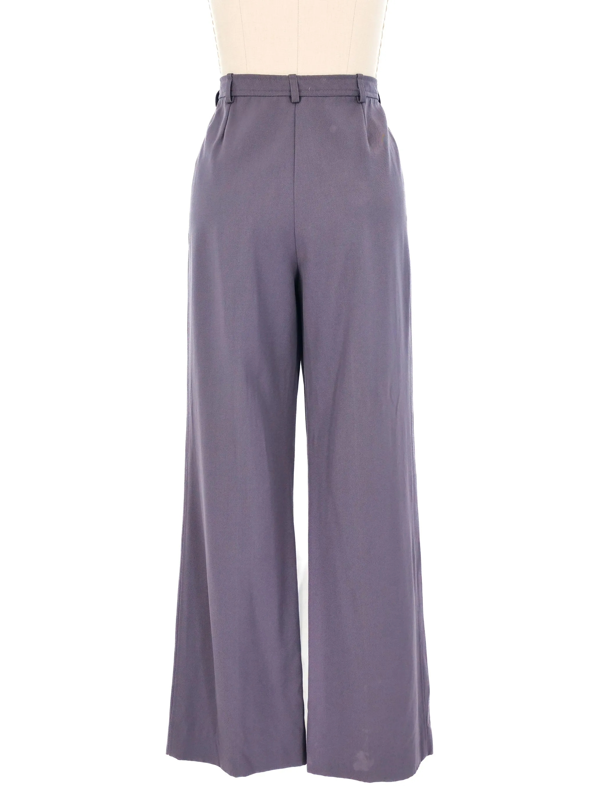 Yves Saint Laurent Gray Wide Leg Trousers