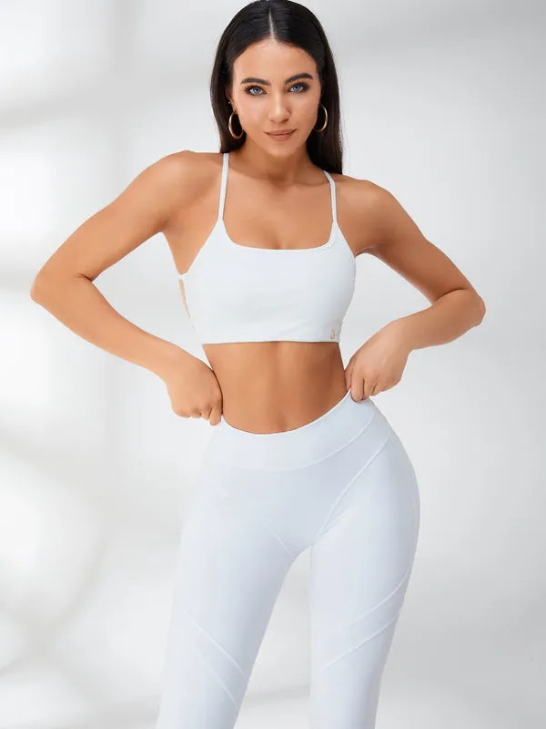 ZASUWA Female Extra Sexy Push-Up Juicy White Cross Back Tracksuit